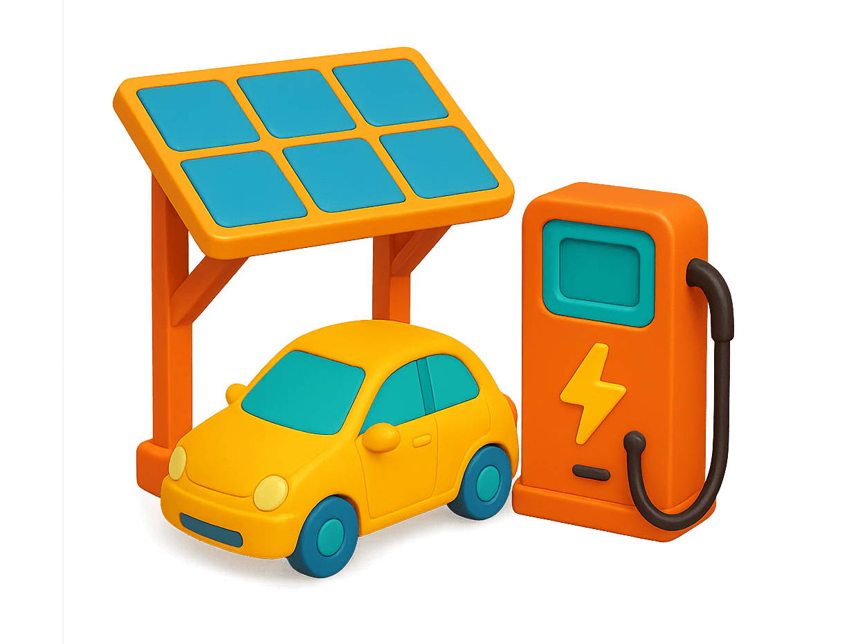 Cargador para vehículos eléctricos en carport solar